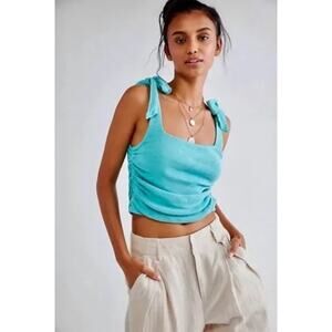 Free People teal beach boulevard tank